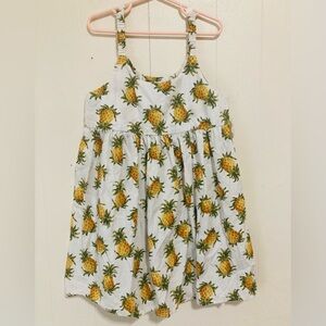 Vintage Hawaii Station Cotton Baby Doll Girls Pineapple Dress 7-8